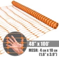 thumbnail image 2 of Fencer Wire 4 ft. Safety Fence, 100 ft. Orange Plastic Fencing Roll for Construction Fencing, Pet Fencing and Event Fencing, 4 cm x 10 cm Mesh, 2 of 9
