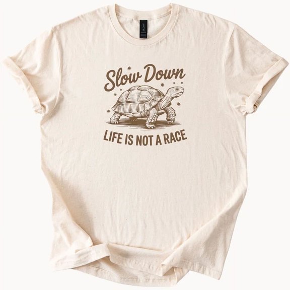 Hot Trending Turtle Shirt Slow Down Life Is Not A Race Graphic Tee Nature Gift Design Preview Only