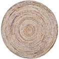 thumbnail image 3 of Safavieh Cape Cod Collection CAP202B Fait Main Boho Tressé Jute & Coton Tapis de Zone, 8' x 8' Rond, Beige / Multi, 3 of 4