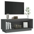 thumbnail image 6 of TV Cabinet Grey 90x35x35 cm Solid Wood Pine, 6 of 9