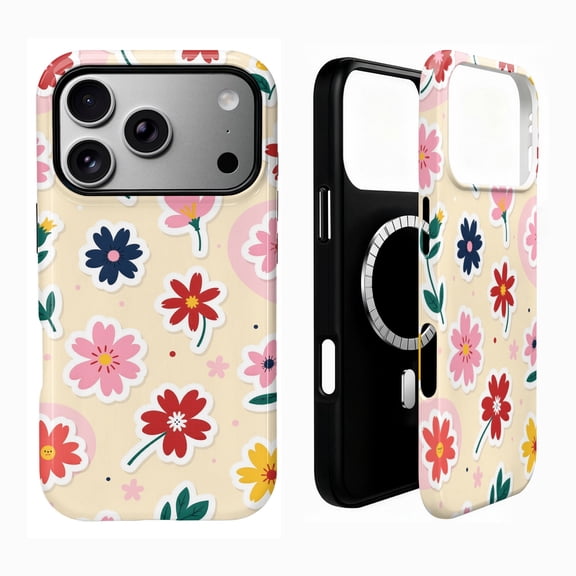 SKLYDDI Cute Aesthetic Floral Case for iPhone 17 Pro Max, Compatible with MagSafe - 194