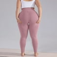 thumbnail image 5 of Booty Lifting Leggings for Women Plus Size Butt Lifting Compression Stretchy 7/8 Length Yoga Pants Tummy Control Mid Rise Running Leggings with Pockets Pink 5XL, 5 of 5