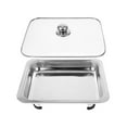 thumbnail image 5 of Chafing Dishes,Chafing Dishes Stainless Steel Chafer Rectangular,Chafers for Catering Buffet Warmer Full Size,Plate Food Pans Buffet Server Food Warmer,Buffet Dish Tray Lid Metal straight, 5 of 8