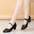 thumbnail image 6 of Msgweeeg Jazz Shoes Character Shoes Female Teacher Latin Dance Shoes for Adult Body Dancing Practice Embossed Patent Leather Oversized Shoes Trendy Mid Heeled Dance Shoes, 6 of 10