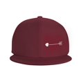 thumbnail image 3 of DouZhe Flat Brim Cap Snapback Hat, Simplicity Heart Arrow Prints Adjustable Red Adult Baseball Cap, 3 of 6