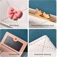 thumbnail image 3 of Wallet Women, Pink Small Coquette Bow Trifold Wallets Woman, Heart Shaped Kiss-lock Business Credit Card Coin Holder Purse Pocket for Cash Key Change (Pink), 3 of 9