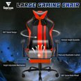 thumbnail image 7 of STGaming Gaming Chair with Footrest, Leather Ergonomic Gamer Chair for Adults Kids, Ergonomic Computer Office PC Chair with Massage, Height Adjustable Video Game Chair 300LBS, Red, 7 of 7