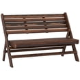thumbnail image 1 of 2-Seater Wooden Outdoor Bench, Foldable Garden Bench, Carbonised Finish, 1 of 10