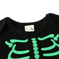 thumbnail image 5 of mgoYE Baby Boy Girl Outfit Halloween Clothes Skeleton Print Uniform Bat Clothes Romper with Hat Long|Green 18-24 Months, 5 of 9