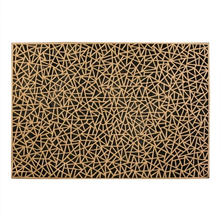 

Meuva Rectangular Flower PVC Placemat Home Daily Table Decoration PVC Hot Gold Placemat Triangle Dining Table Mat Set for 4 Dinning Table Mats Modern Kitchen Table Set for 4