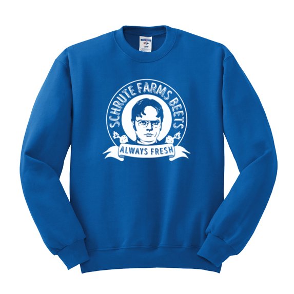 Always Fresh Farms Beets The Office Culture Unisex Crewneck Graphic Sweatshirt, Royal, Large