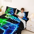 thumbnail image 3 of Erosebridal Green Blue Console Queen Sheet Sets For Kids Boys,Teens Gamepad Gaming Bed Set For Gamer 4pcs, 3 of 6