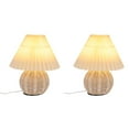 thumbnail image 3 of SUTENGDA 2 Sets Pleated Wicker Table Lamp Desk Decorative Light, 3 of 8