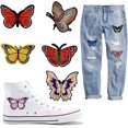 thumbnail image 5 of 24 parches de mariposas multicolores, mezcla aleatoria, surtidos, parches hechos a mano, para planchar o coser, bordados, para planchar, para ropa, jeans, bolsos, sombreros, zapatos, 5 of 5