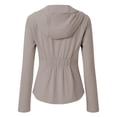 thumbnail image 7 of Hurxie Womens Athletic Jacket Hoodie Zip Up Cropped Lightweight Jackets UPF 50+ Sun Protection Long Sleeve Workout Shirt Gray,S, 7 of 7