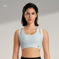 thumbnail image 2 of Xfvqtps Women Workout Bra Tank Top Back Buckle Double Straps Push up Hollow out Fit High Impact Sports Bra Built-in Bra Crop Top Light Blue, 2 of 4