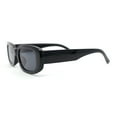thumbnail image 3 of Iconic Mod Rounded Rectangular Minimal Plastic Sunglasses All Black, 3 of 4