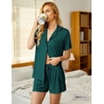 thumbnail image 3 of Ekouaer Pajamas Set for Women Short Sleeve Sleepwear Button Down Pjs Soft 2 Piece Lounge Sets, 3 of 6