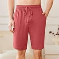 thumbnail image 4 of Xysaqa Men'S Solid Color Elastic Waist Long Lounge Shorts Button Casual Pajama Shorts Summer Beach Shorts Mens Comfortable Athletic Pull On Shorts With Pockets Clearance Wine S, 4 of 7