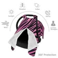 thumbnail image 3 of Car Seat Cover Baby - pink black zebra print striped Breathable Infant Car Seat Cover for Baby Carseat, Lightweight Comfort Baby Essentials Must Haves Newborn Stuff for Girl Boy, 3 of 7