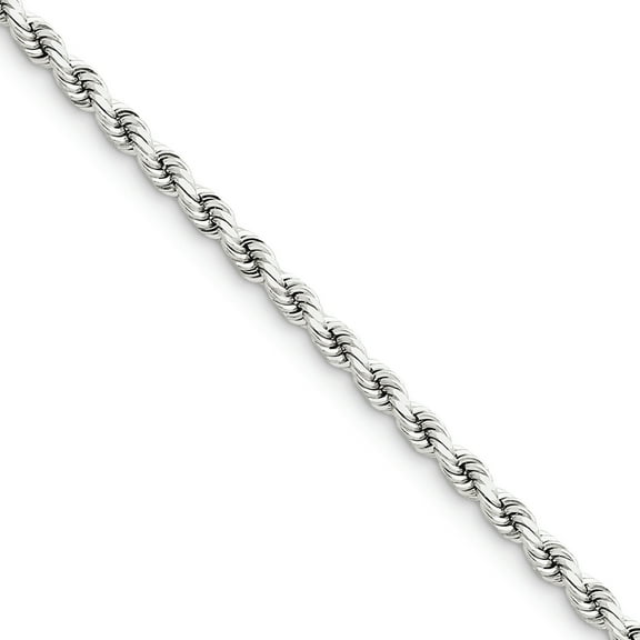 Beautiful 14k White Gold 4mm D/C Rope Chain