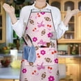 thumbnail image 5 of Pink Football and Flowers Pattern Apron-Garden Aprons for Women with Pockets-Cotton Linen Waterproof Kitchen Cooking Gardening Aprons Adjustable for Kitchen,Cooking,BBQ and Salon 33x27 Inch, 5 of 5