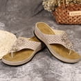 thumbnail image 6 of OKBOP Flip-Flops Orthopedic Sandals for Women Open Toe Wedge Sandals Arch Support Casual Ankle Strap Travel Shoes, 6 of 9