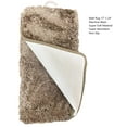 thumbnail image 5 of Bathroom Décor Bathtub Shower Curtain With 12 Hooks and Matching Bath Mat Rug Non Slip Super Soft Chenille Damask Taupe 14 pieces, 5 of 6