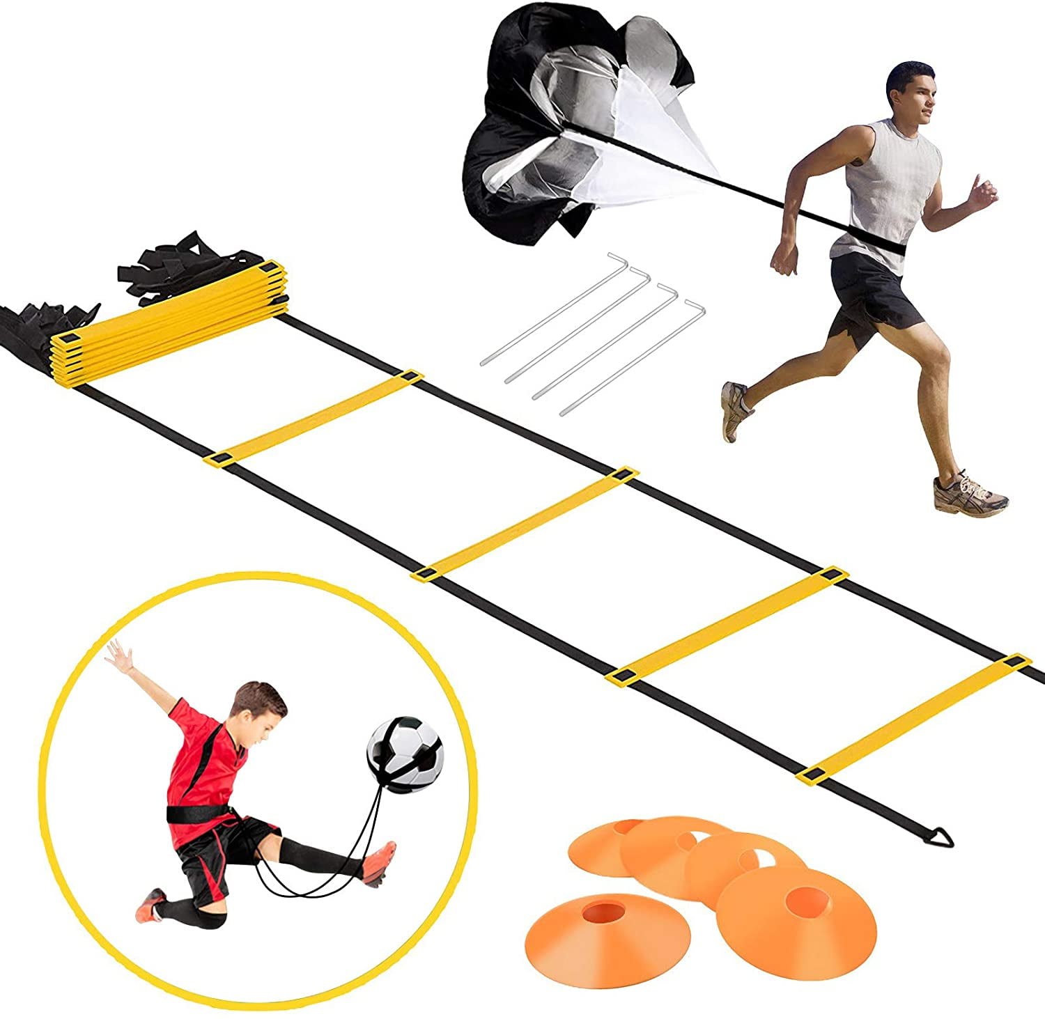 KIKILIVE Speed Agility Training Set, Exercise Equipment Kit for Soccer