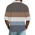 thumbnail image 4 of Hearthz S-4XL Striped Golf Shirts for Men Short Sleeve Casual Color Block Collared Mens Button Down Shirt Waffle Knit Mens Polo Shirts, 4 of 6