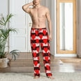 thumbnail image 2 of Fotbe Black and white striped and red hearts Pattern Men's Pajama Pants,Sleepwear Pants,Pj Bottoms Drawstring And Pockets-XX-Large, 2 of 6