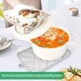 thumbnail image 4 of Two Pieces Of Square Heat Insulation Pad Oven Mitts 7x9.8 Inch Oven Microwave Kitchen Cooking Baking Cute Orange Bird, 4 of 7