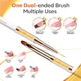 thumbnail image 6 of Modelones 2Pcs Double Ended Builder Gel Brush for Nail Extension French Tip Brush Liner Hard Poly Gel Application Cleaning Brush Nail Art Tools Supplies for Salon & DIY, 6 of 6