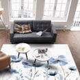thumbnail image 4 of Area Rugs Indoor Non-Slip Rectangle Rug 4x6 Ft Simple Style Watercolor Retro Blue Floral Lines Rug Rubber Backing Floor Mats Non Shedding Home Decor Carpet for Entryway Living Room, 4 of 8