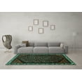 thumbnail image 3 of Ahgly Company Machine Washable Indoor Rectangle Persian Turquoise Blue Traditional Area Rugs, 5' x 8', 3 of 4