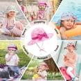 thumbnail image 6 of Zando UPF 50+ UV Sun Protection Bowknot Wide Brim Baby Sun Hat Adjustable Chin Strap Outdoor Girls Toddlers Cap Pink Flower M, 6 of 7