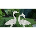 thumbnail image 2 of Courting Egret Pair Antique White Metal Garden Sculpture, 2 of 4