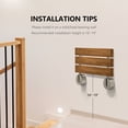 thumbnail image 4 of Costway 20'' Wall Mounted Teak Wood Folding Shower Bath Seat Medical Bench Stool, 4 of 10
