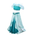 thumbnail image 2 of Girls Arabian Princess Costume Set Off Shoulder Top Skirt Halloween 2PC Outfit for 3-9Year, 2 of 6
