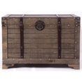 thumbnail image 3 of Old Fashioned Large Natural Wood Storage Trunk and Coffee Table, 3 of 7