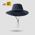 thumbnail image 2 of ZQUUVOU Sun Hat for Men Women Fishing Hat Unisex Adjustable Sun Protection Hiking Waterproof Windproof Outdoor Camping Sun Hat Navy, 2 of 5