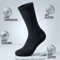 thumbnail image 4 of 6 Pack Men's Cotton Crew Socks , Cushioned Breathable Work & Athletic Socks, Moisture Control, Black Size M, 4 of 6