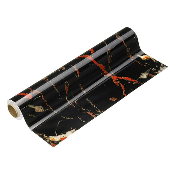 Uxcell Wood Grain Wallpaper Border 12" x 16.4ft Textured Frame Sticker, Black Crystal