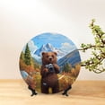 thumbnail image 6 of Honeii Snowy Mountain Photography Bear Print Elegant Bone China Decorative Plate, Porcelain Plate,Art Crafts,Ceramic Ornaments for Home Office Wall Decor-7in, 6 of 6