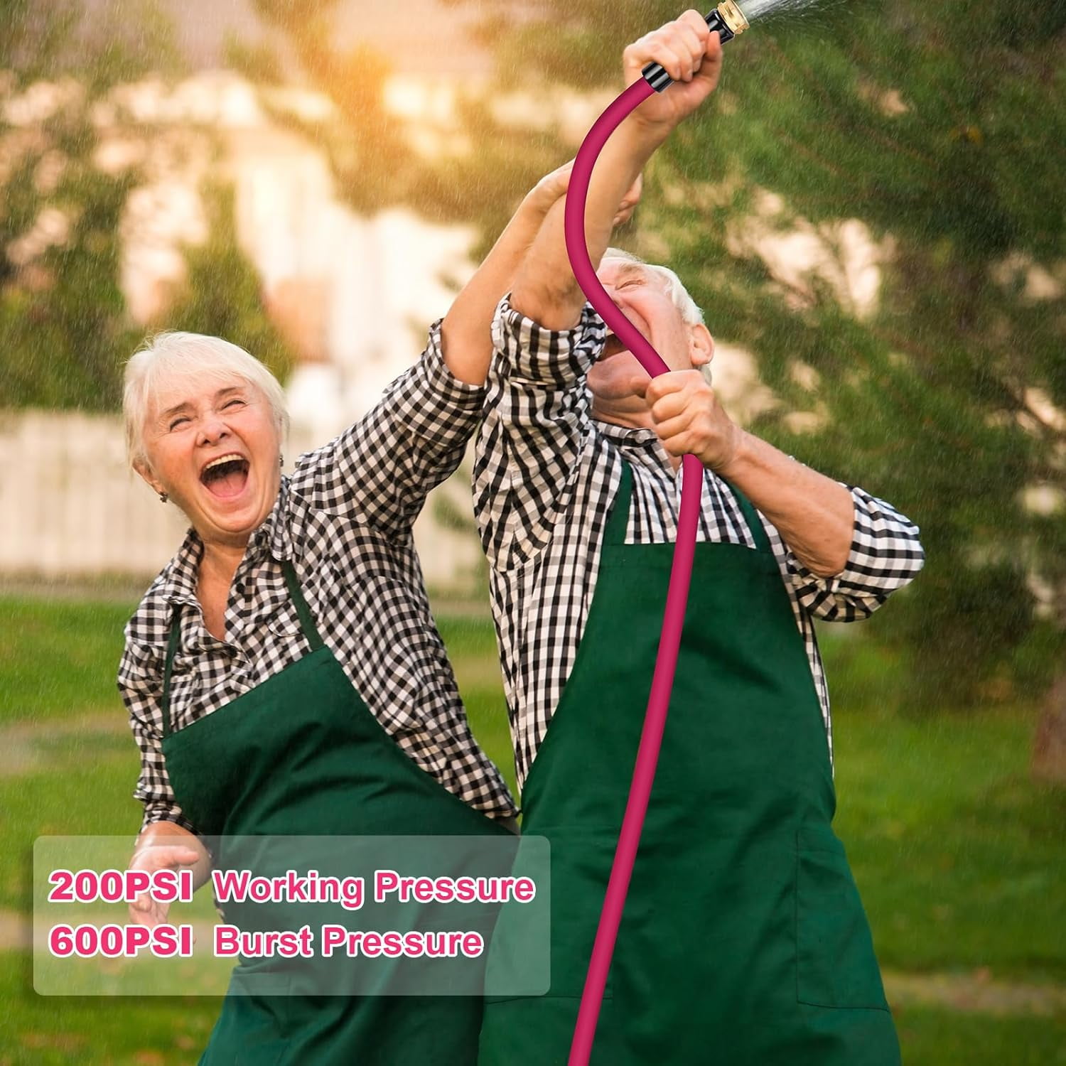 Garden Hose 5/8 in x 25 ft, Heavy Duty  Anti-Kink Flexible Water Hose for Drinking Safe  All-Weather Lightweight