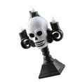thumbnail image 3 of Luz LED tipo vela con cabeza de calavera, luz verde espeluznante Retro ligera, velas sin llama de plástico con calavera para fiesta, 3 of 5