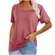thumbnail image 2 of Fiudx Camisas para Mujer Top de Manga Corta con Cuello de Color Liso para Mujer Top con Cuello de Manga Corta, 2 of 6