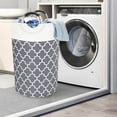 thumbnail image 2 of Round Freestanding Laundry Hamper Collapsible Tall Clothes Hamper With Extended Handles For Clothes Toys In The Dorm And Family Storage with Lids for Organizing, 2 of 4
