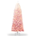 thumbnail image 1 of Eastvita 6-Foot Pink Gradient Pre-Lit Pencil Tree Artificial Christmas Tree with 100 Dual-Color LEDs, 1 of 6