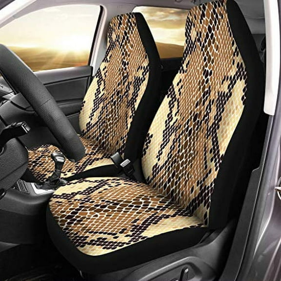 Snake Car Seat Covers in 2 packs fit most auto accessories printed generic front seat covers